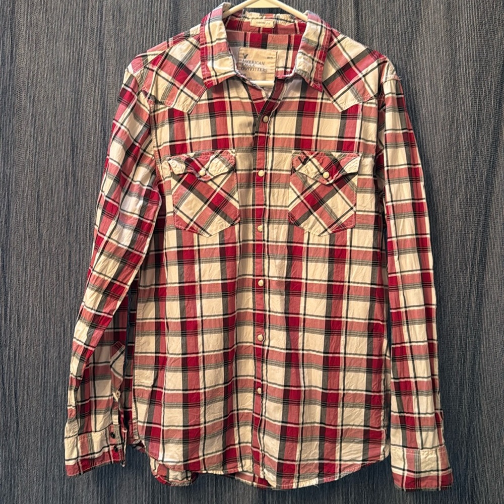 NWOT American Eagle Mens Snap Button Flannel